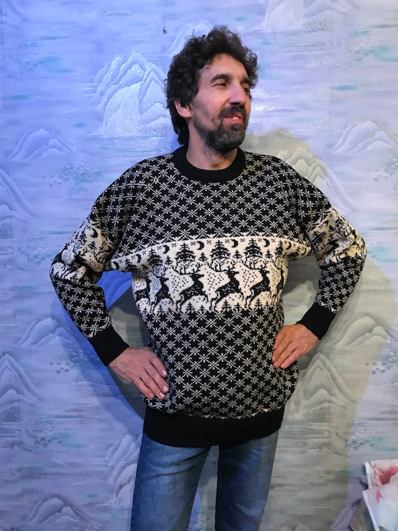 Deer Print Sweater Norwegian Sweater Nordic Sweate