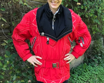 Vintage Red Ski Jacket Snow Jacket Hipster Ski Jacket Winter Activewear Sport Jacket Small to Medium Size Unisex Ski Jacket