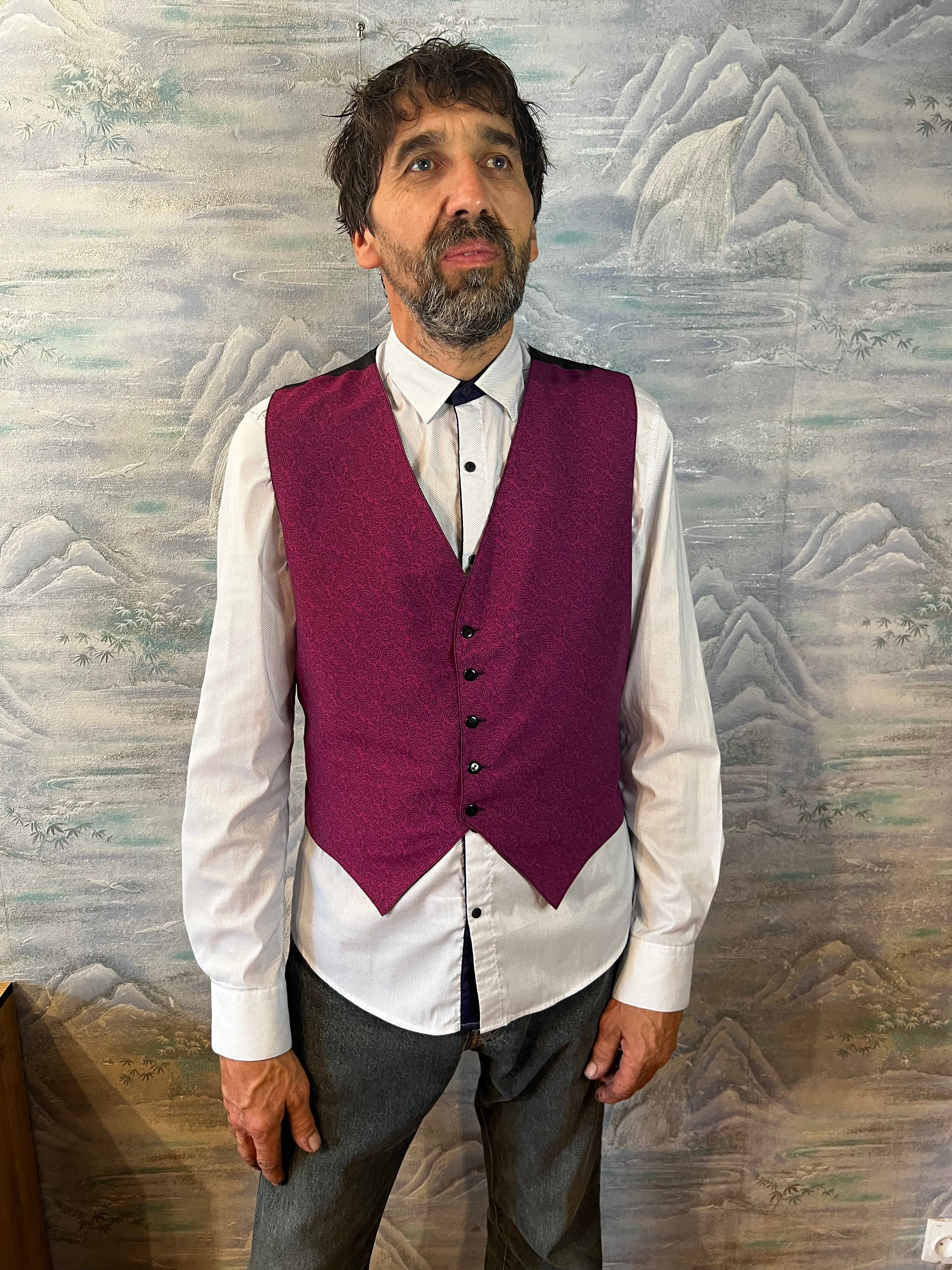 Costume De Noël 3 Pièces Pour Homme – Veste + Pantalon + Gilet Imprimé Festif, Coupe Droite