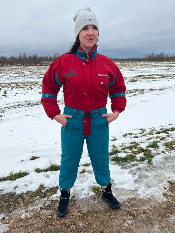 90's Petite Ski Suit Colored One Piece 