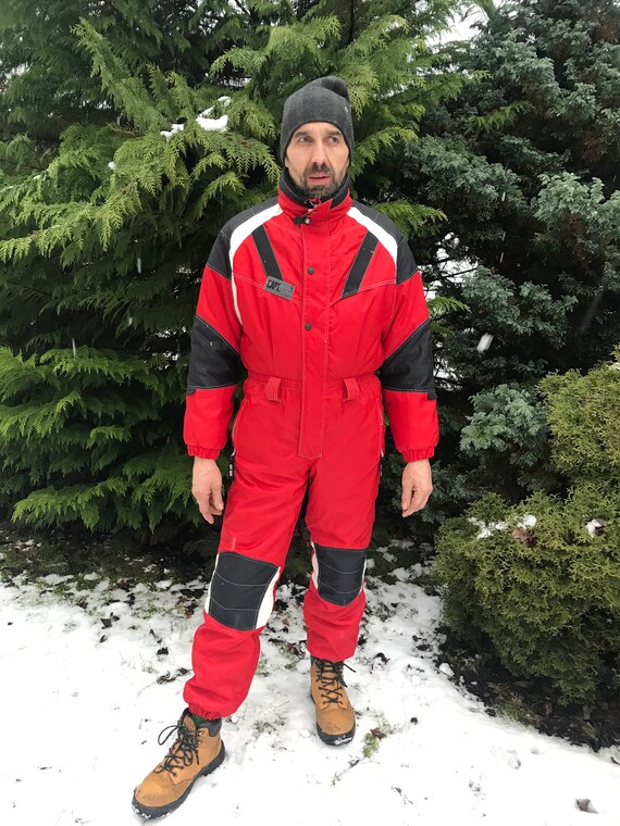 Winter Jumpsuit Red Retro 