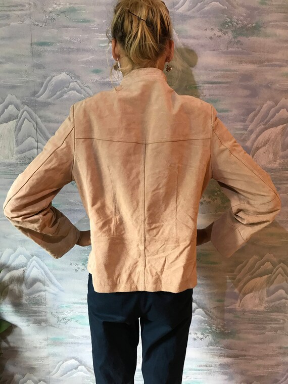 Light Brown Suede Leather Jacket Beige Western St… - image 4