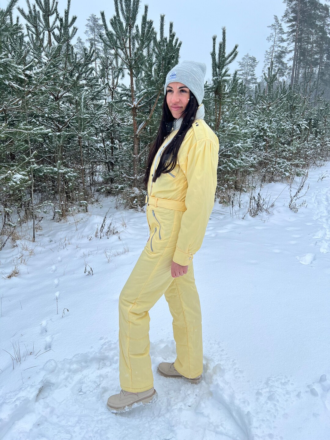 Combinaison De Ski/snowboard Vintage Une Pièce Années 90 - Taille L, Vert Bloc - Occasion