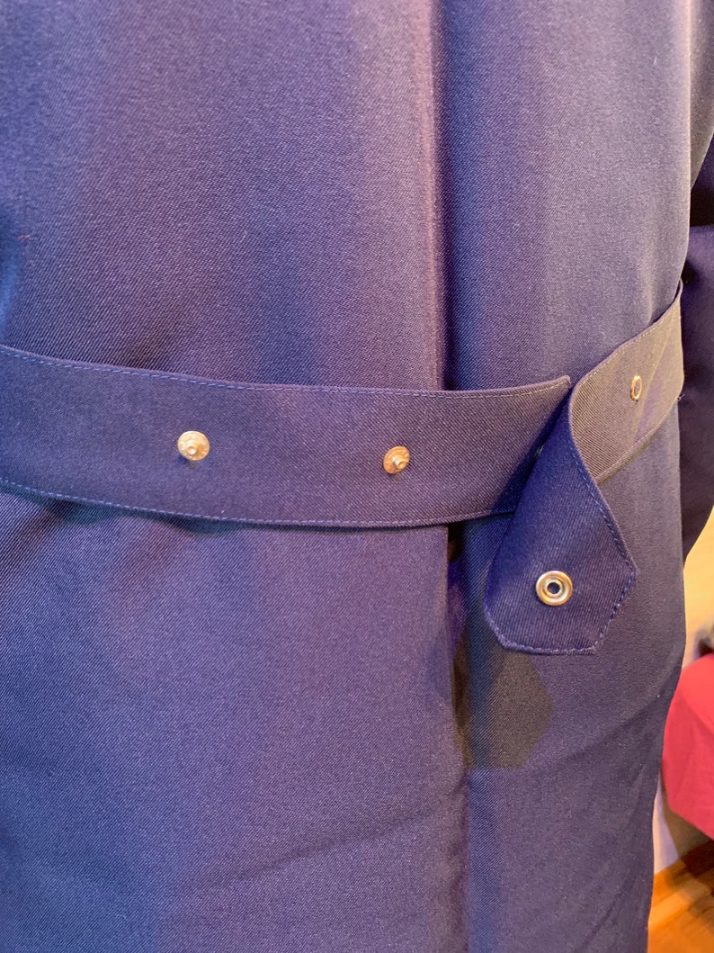 Cobalt Blue Work Coat Men Workwear Long Chore Jacket Retro Artist ...