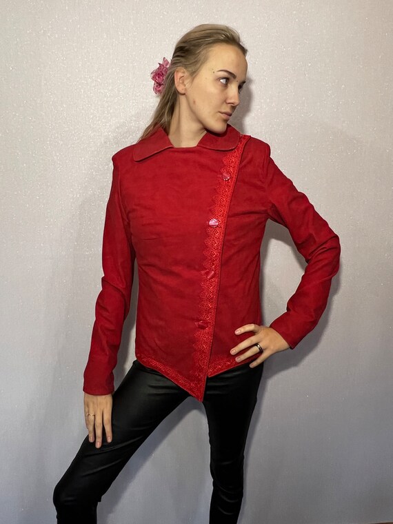 Giacca rossa ecopelle 2025