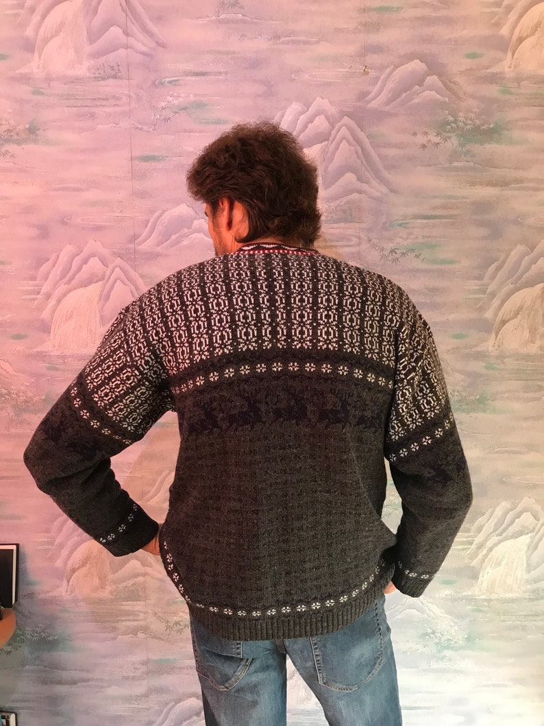 Pull norvégien Mélange de laine Vintage nordique boutonné | Etsy
