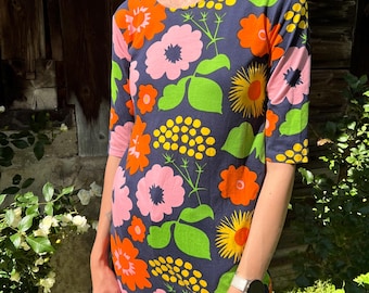 MARIMEKKO Floral Print Cotton Jersey Top, Medium