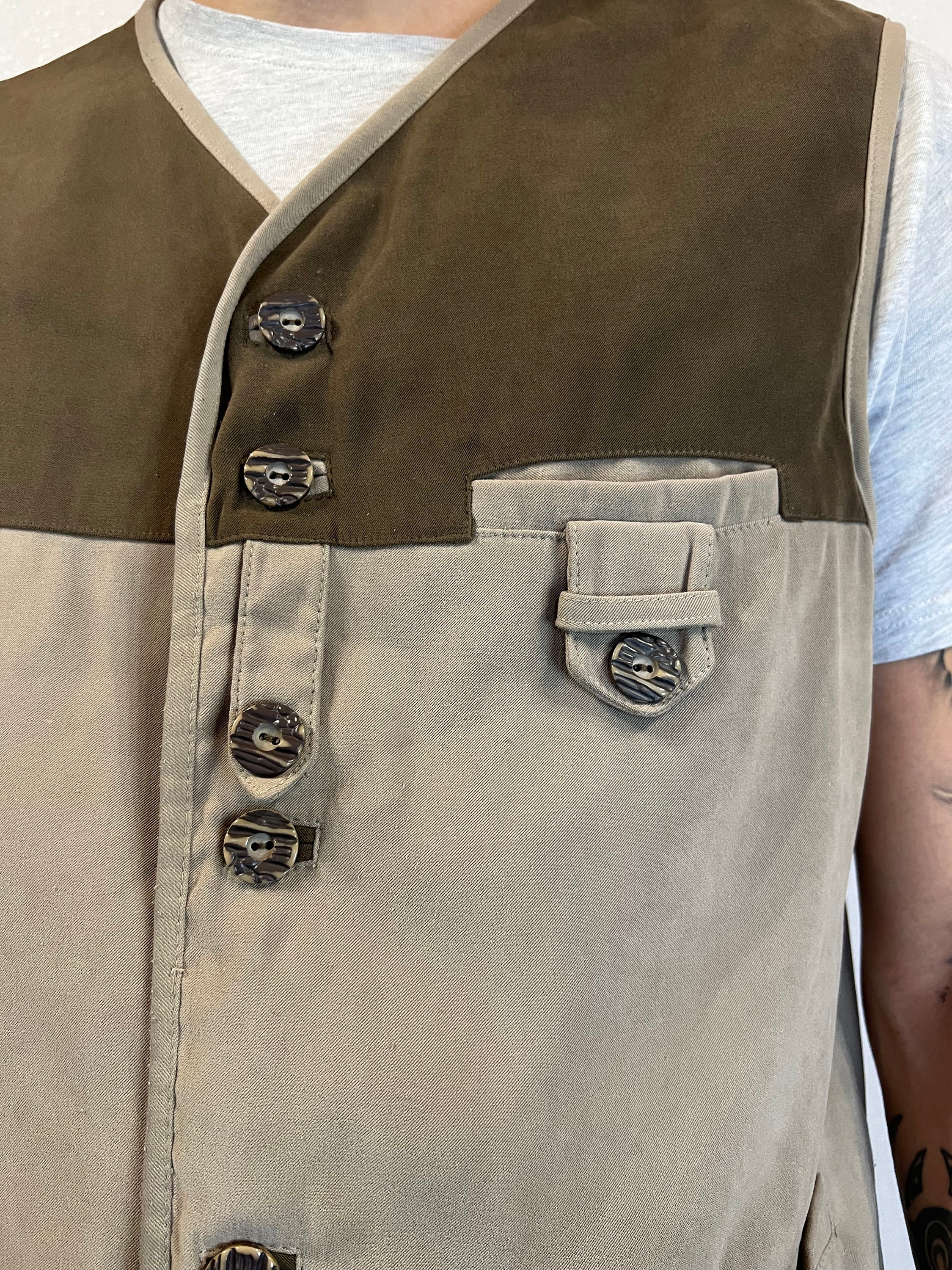 Gilet Traditionnel Bavarois Homme - Style Loden Avec Broderies - Coupe Ajustée Pour Oktoberfest Et Mariage - 5
