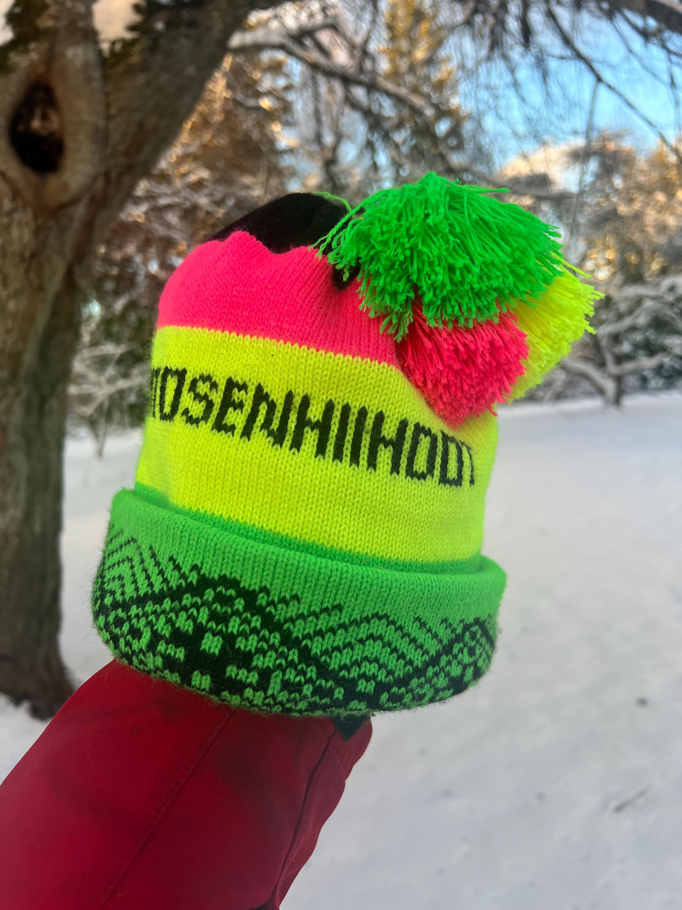 Neon Ski Hat Etsy UK