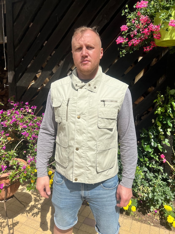 Grrvtrz Gilet de Pêche pour Hommes Utilitaire Détachable