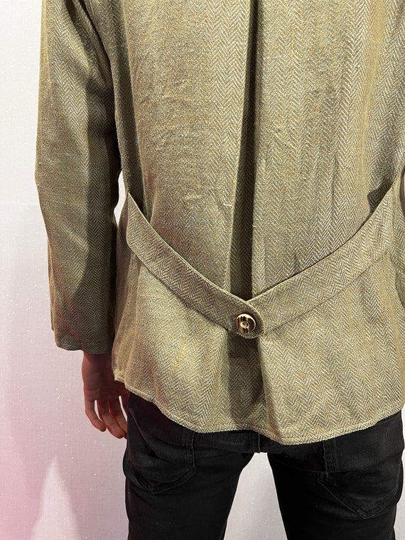 Vintage Mens Loden Jacket Linen blend Traditional… - image 4