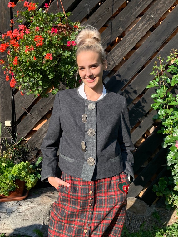 Vintage Wool Blazer Lodenfrey Blazer Gray Austrian Blazer With Lining Dirndl Blazer Oktoberfest Bavarian Blazer Large Size Etsy Canada