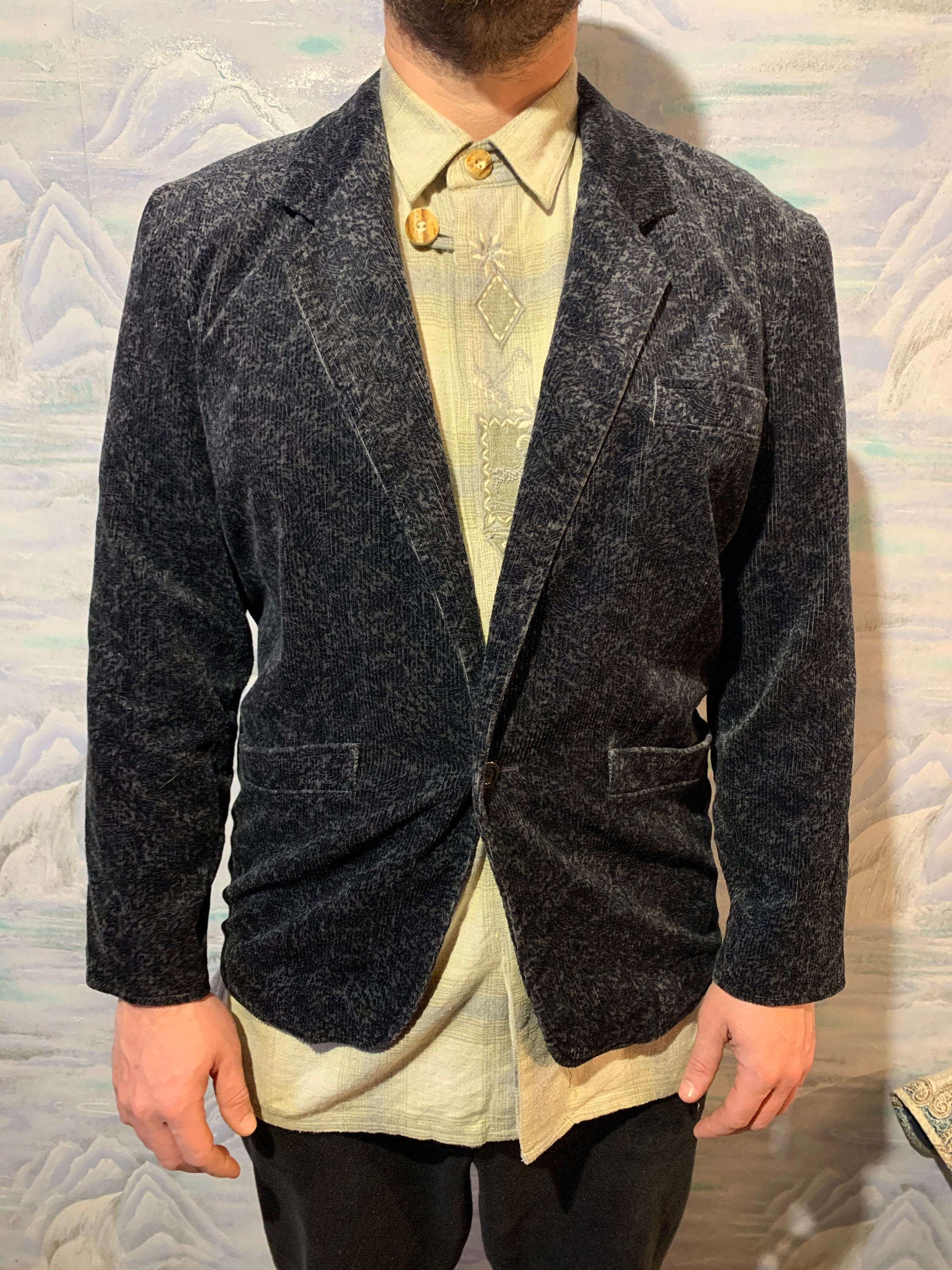 Vintage Sport Jacket Corduroy Dark and Light Gray Blazer - Etsy