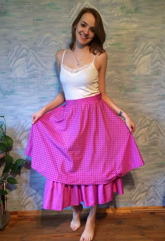Pink and black hotsell polka dot skirt