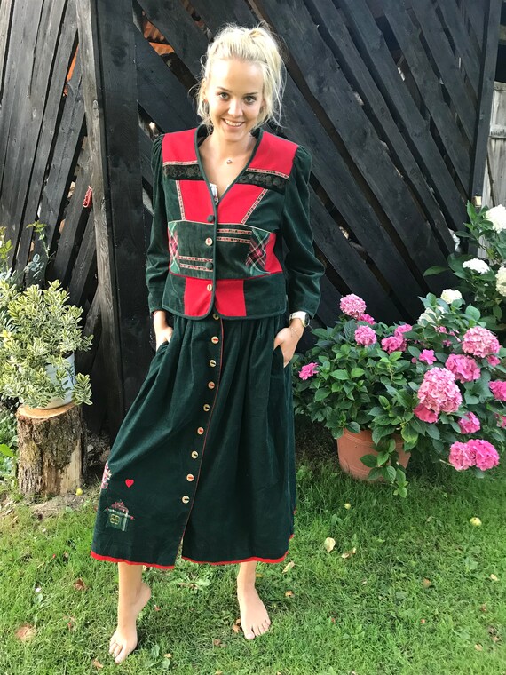 Vintage German Corduroy Skirt and Jacket Austrian