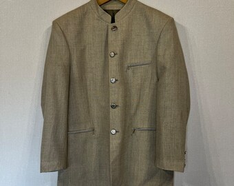 Giacca vintage da uomo in misto lino e poliestere Giacca estiva classica Giacca Dirndl da uomo leggera Giacca comoda anni '80 Blazer da uomo Taglia XL