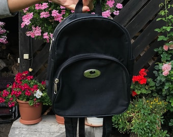 Vintage Canvas Backpack Grey Backpack Vegan Friendly Backpack Dark grey Handbag Backpack Mini Grey Backpack School Lunch Bag