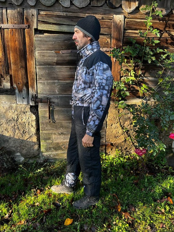 Ski Suit Black Mens One Piece Winter Jumpsuit Retro … Gem