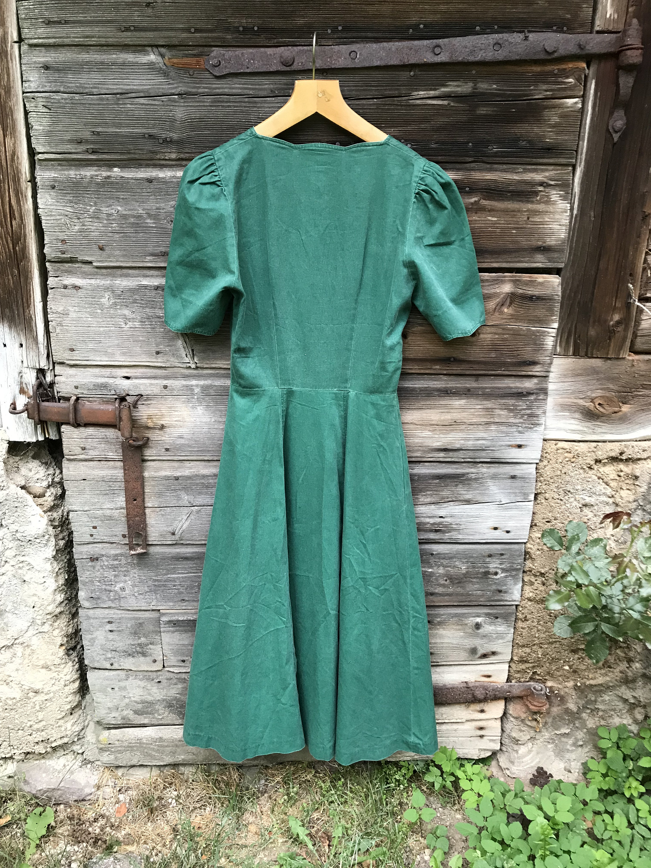 Vintage Green Dirndl Dress German Austrian Dress Bavarian Folk Etsy