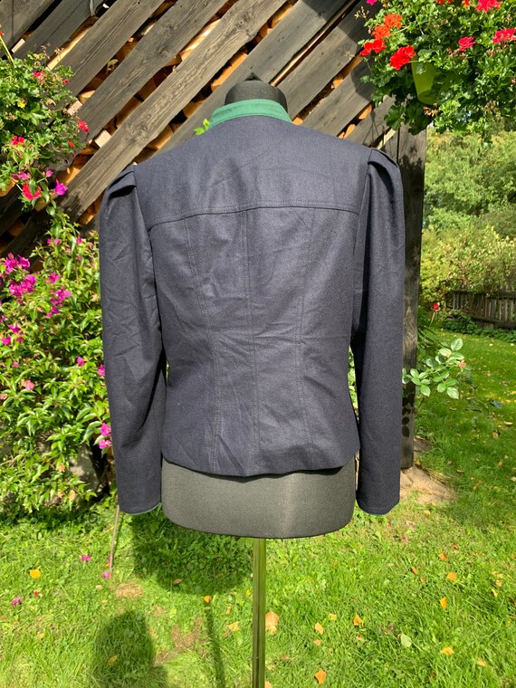 Vintage Virgin Wool Blazer with Linning Dark Blue… - image 3