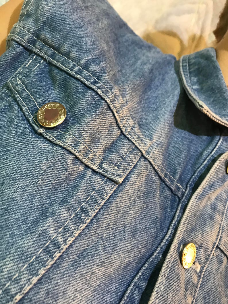 Blue Denim Vest Fitted Hipster Vest Jeans Waistcoat Country Western Style Vest Medium Size