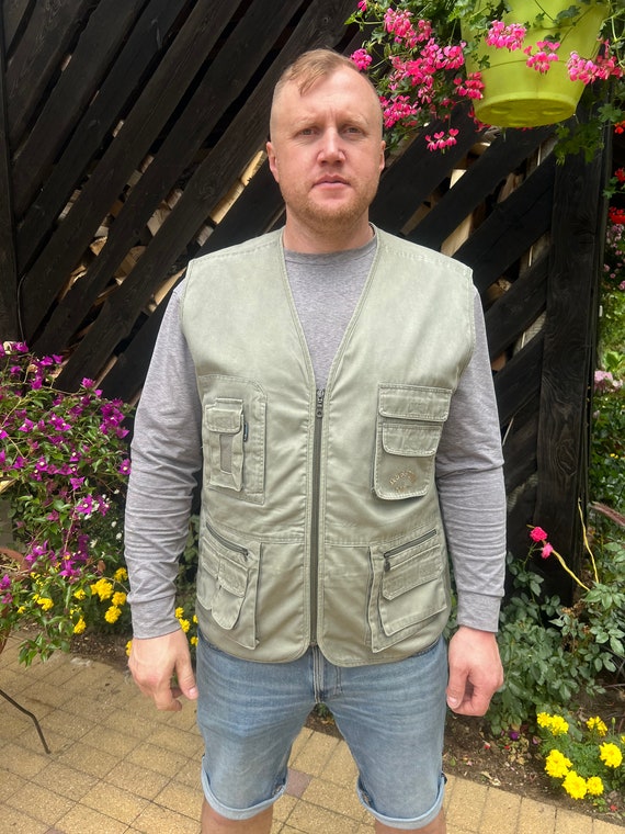 Men's Multi-Pocket Fishing Vest / Safari Waistcoat - Quick Dry Cotton Gilet