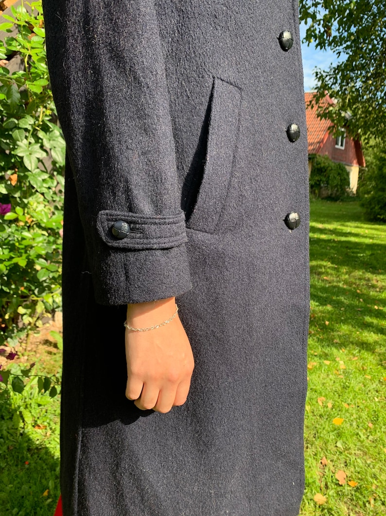 Vintage Classic Bavarian Coat Tyroler Dark Gray Wool Austrian Tiroler Loden Coat Dark Gray Wool Dirndl Coat Large Size Womens Coat
