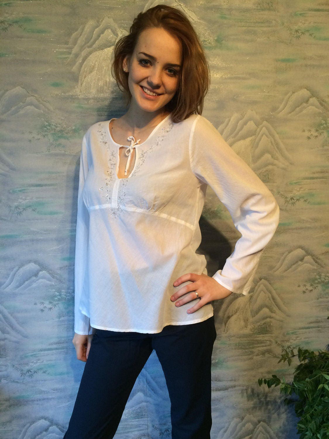 Long Sleeve Boho Hippie Blouse 