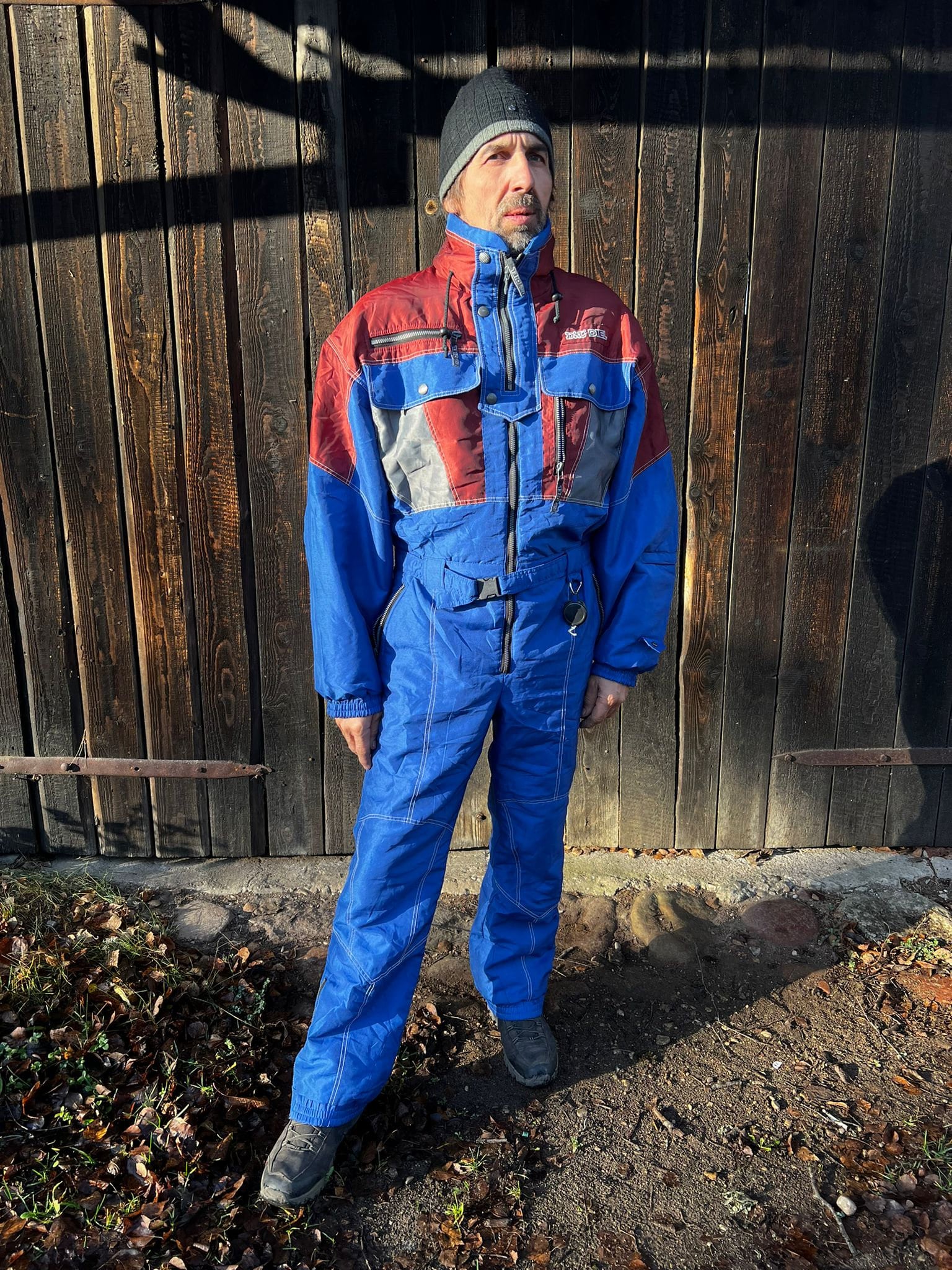 Vintage Mens Ski Suit Blue One Piece Winter Skiing Suitretro
