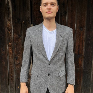 Vintage Tweed Karierte Jacke Wolle Sport Blazer Herren Blazer Retro Urban Casual Jacke Alltag Sport Mantel Größe Large