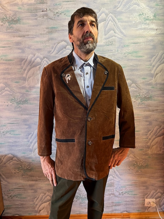 Blazer Vintage Wildleder Jacke Vintage Wildleder Leder Braun Farbe