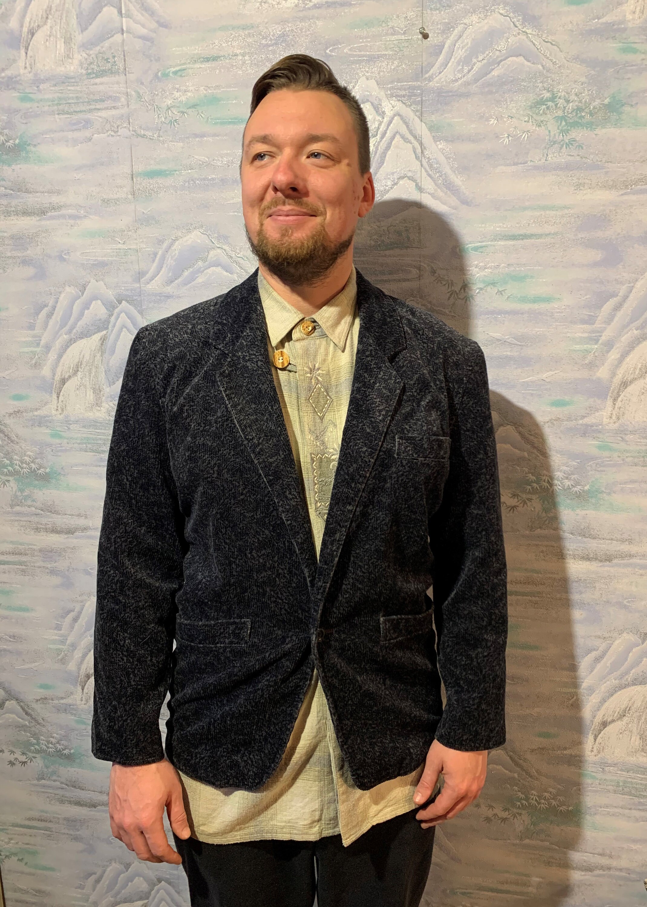 Blue corduroy blazer mens best sale