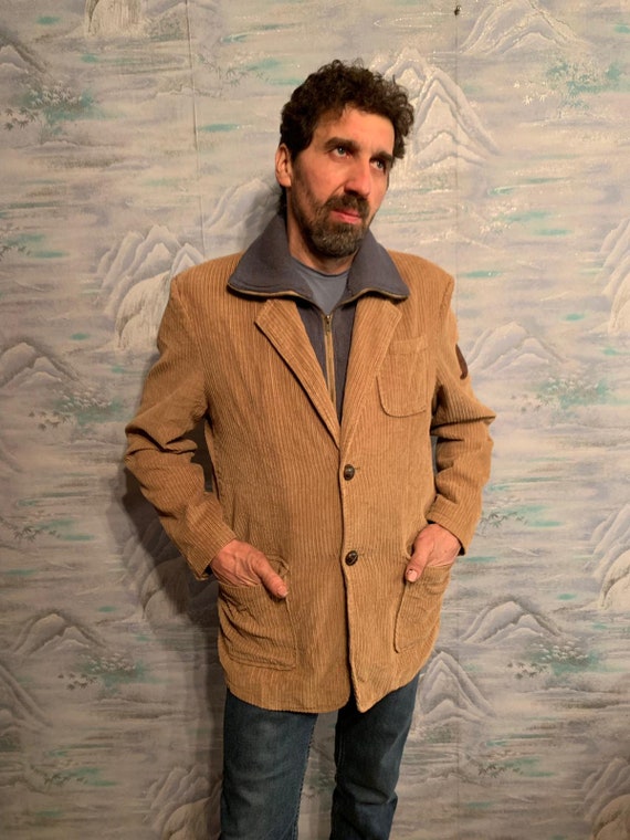 Brown Corduroy Sport Coat Beige Micro Corduroy Bla