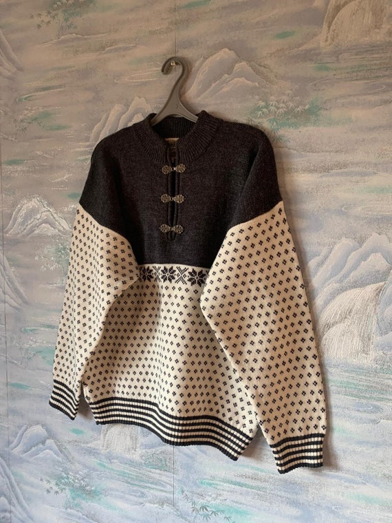 wool winter Holiday folk Vintage traditional Norwegian sweater