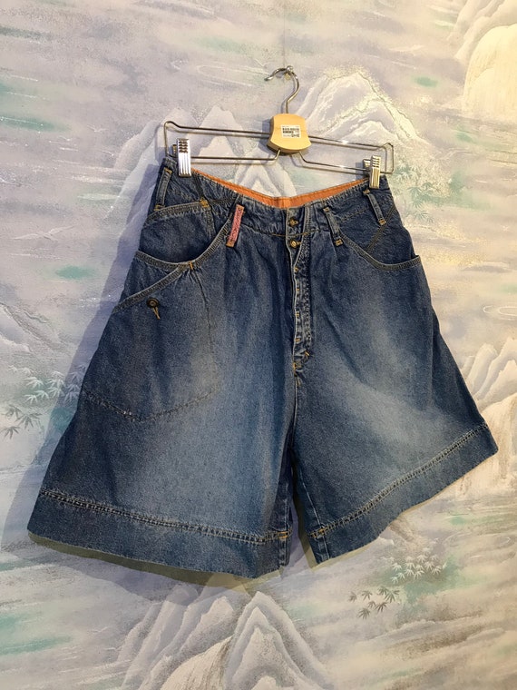 Blue Denim High Waisted Shorts Classic 