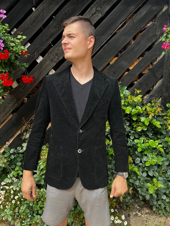 Black corduroy blazer mens Clearance