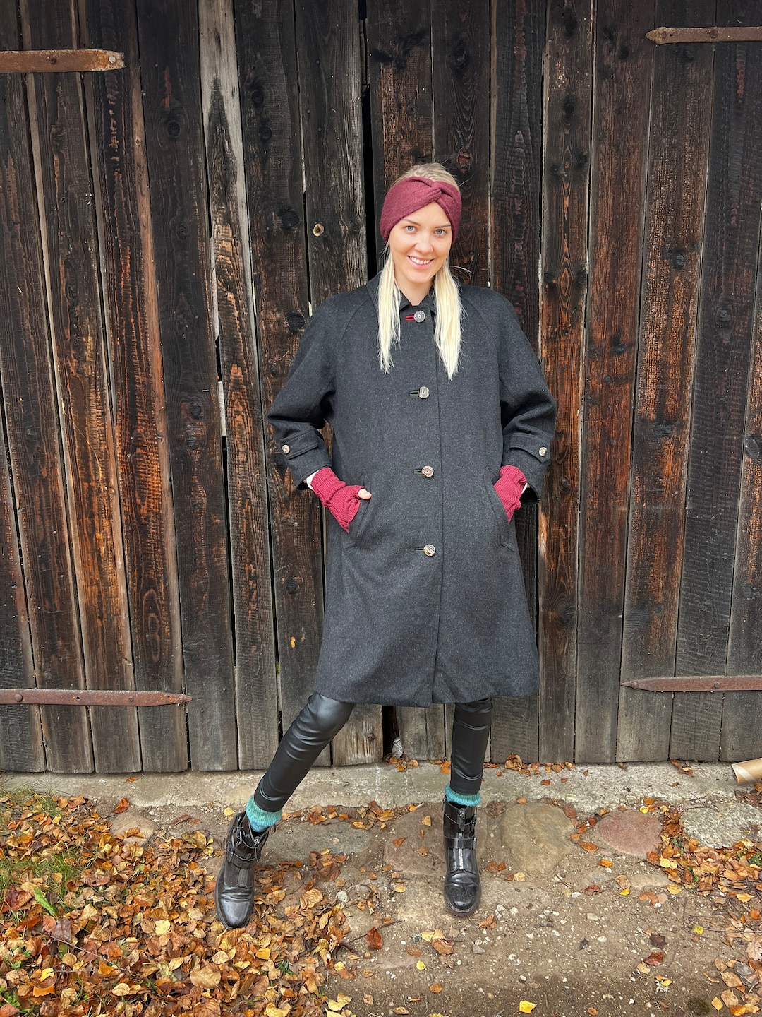 Art 2708 Wollmantel Damen Mit Kapuze Grau Art 2708 Mantel Damen