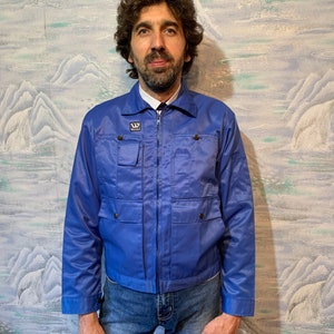 【codegraphy】Vintage Washed Cotton Hood Work Jacket Blue Vintage [workwear Blue, Black] Hood Jacket | Unisex Cotton
