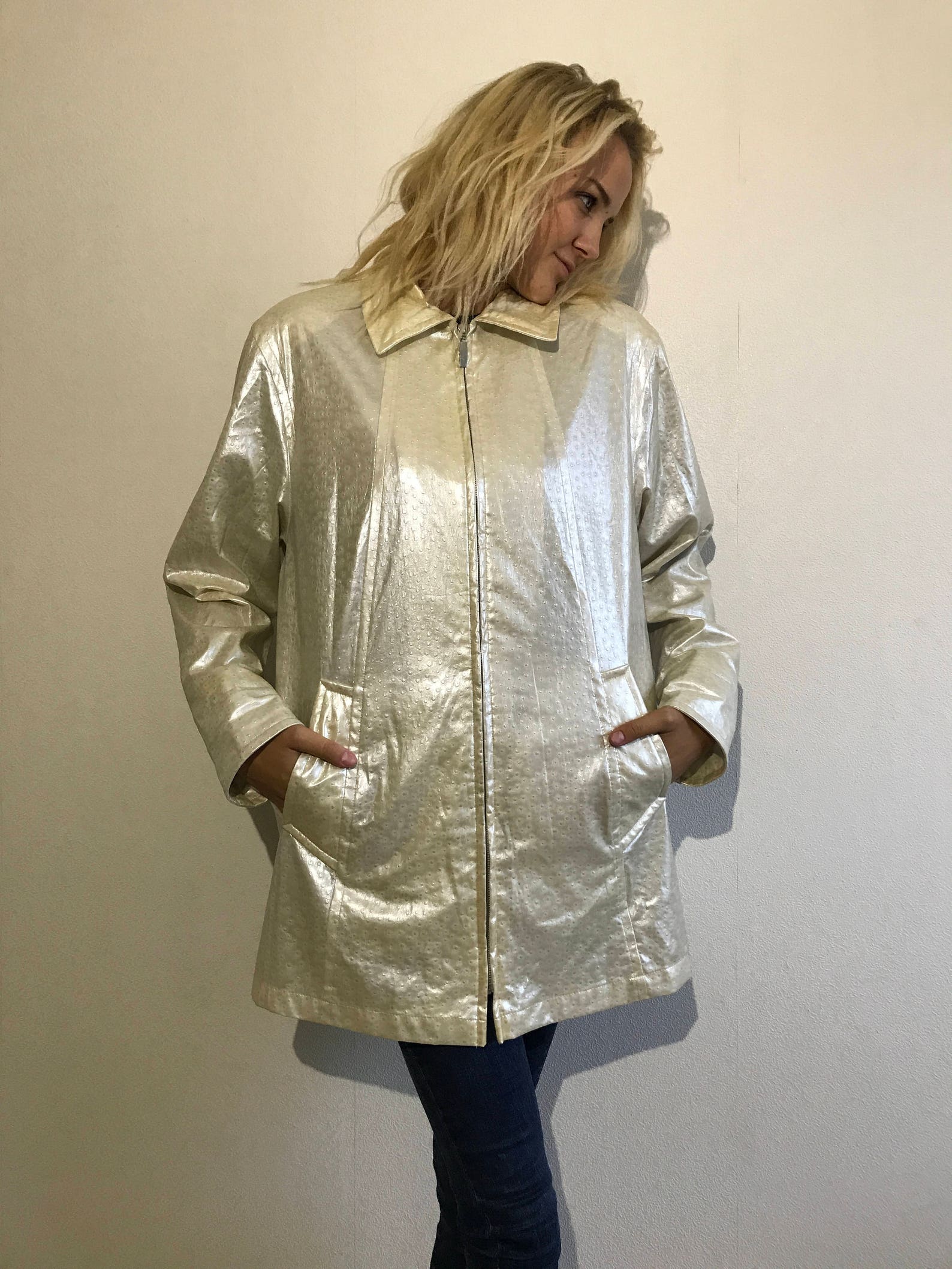 Women's Raincoat Light Beige Trench Oversized Coat Parka Etsy