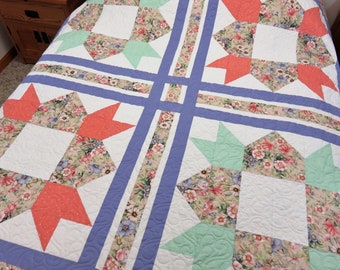 Handmade Full Size Quilt for Sale, Full Size Blanket, Double Size Quilt, Twin Blanket, Queen Coverlet, Quilts for Sale Handmade