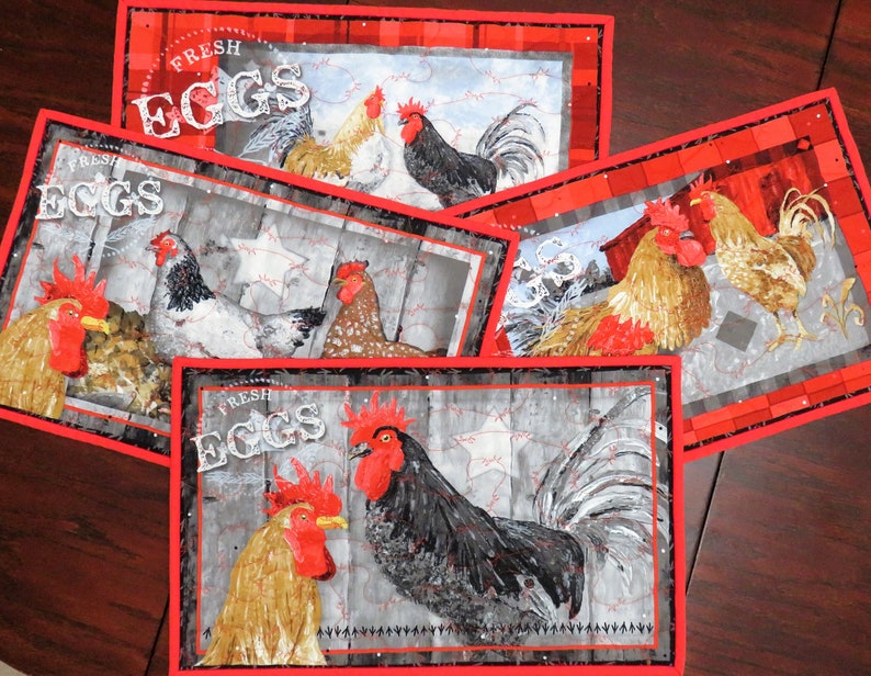 Handmade Placemats for Sale Chicken Placemats Set of 4 Etsy