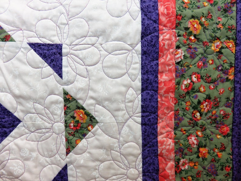 Handmade Quilt for Sale Floral Quilt Floral Lap Quilt Large Etsy