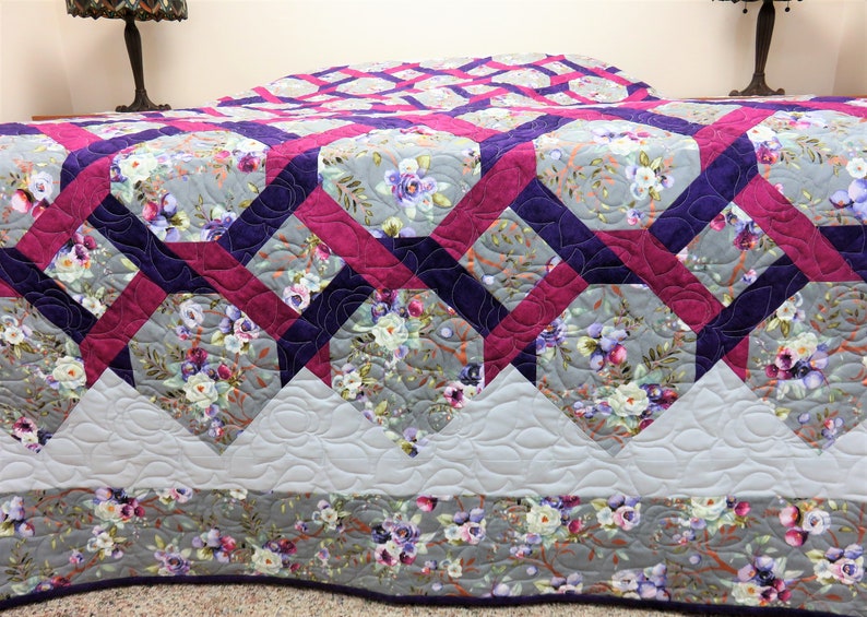 Handmade Quilt for Sale, Queen Size Quilt Extra Length, Queen Quilt for