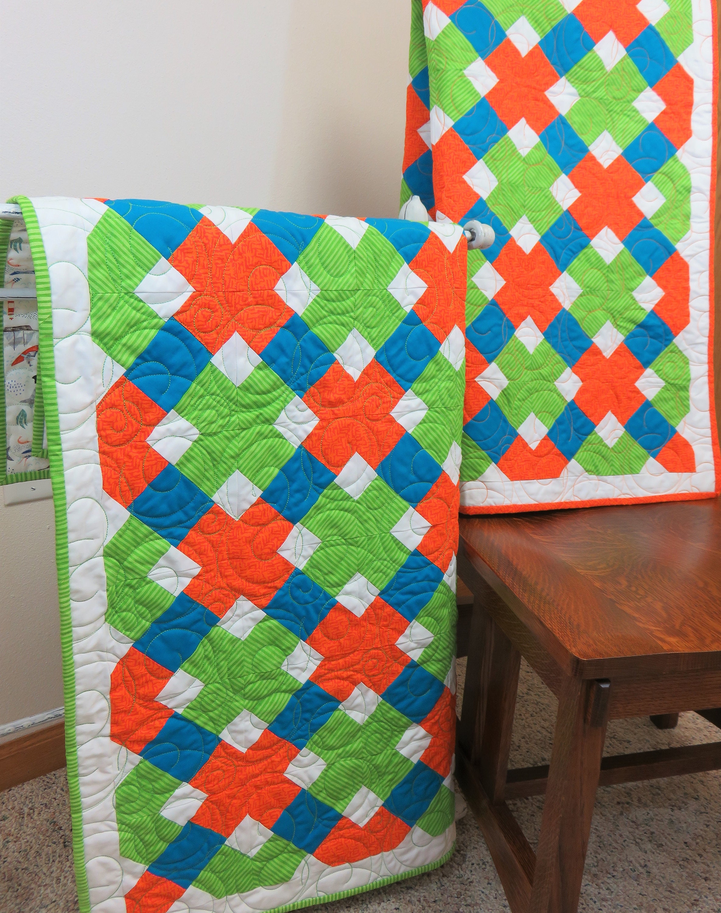 Handmade Quilt for Sale, Twin Quilts, Whale Nursery, Ocean Sea Life