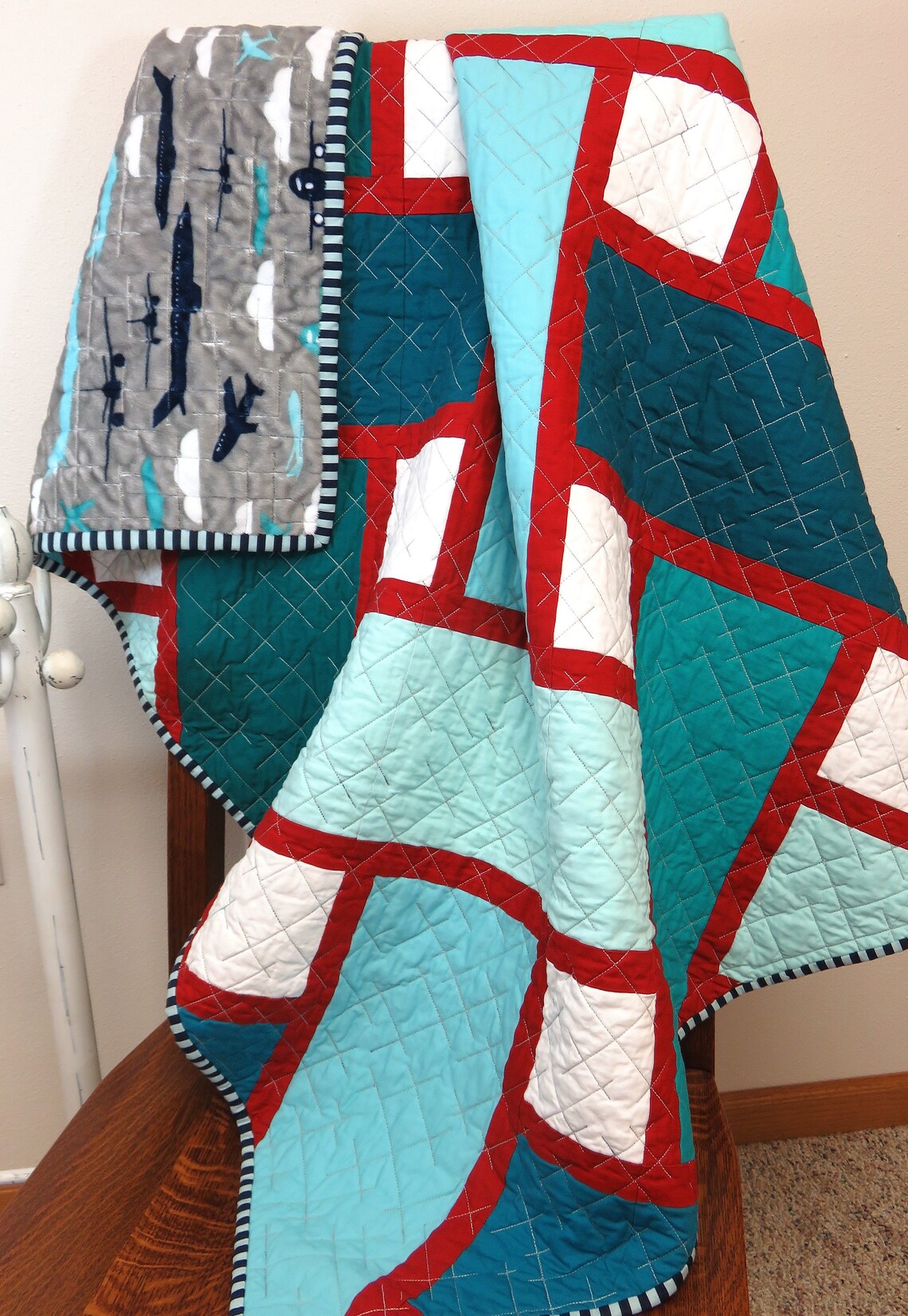 Handmade Quilt for Sale Aviation Quilt for Sale Airplane Etsy