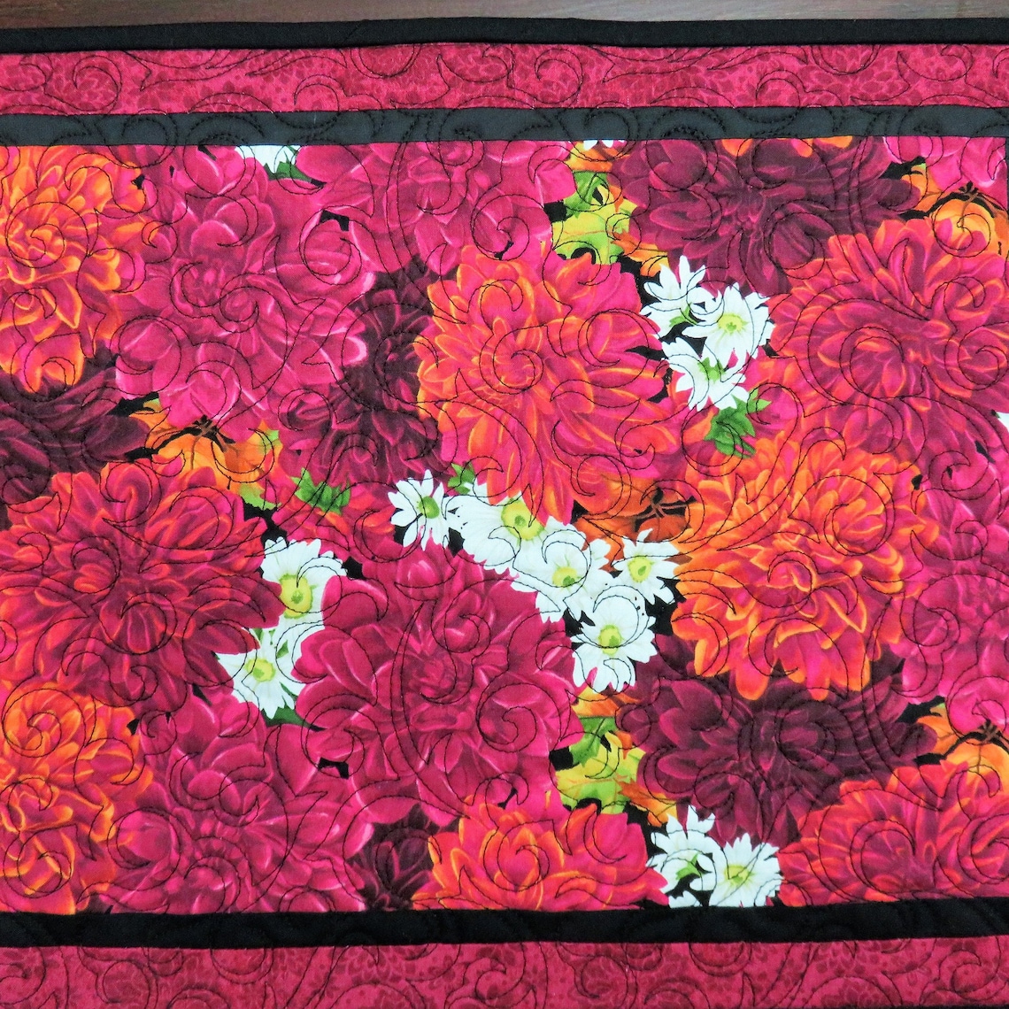 Handmade Placemats for Sale, Flower Placemats, Fuchsia Table Placemats