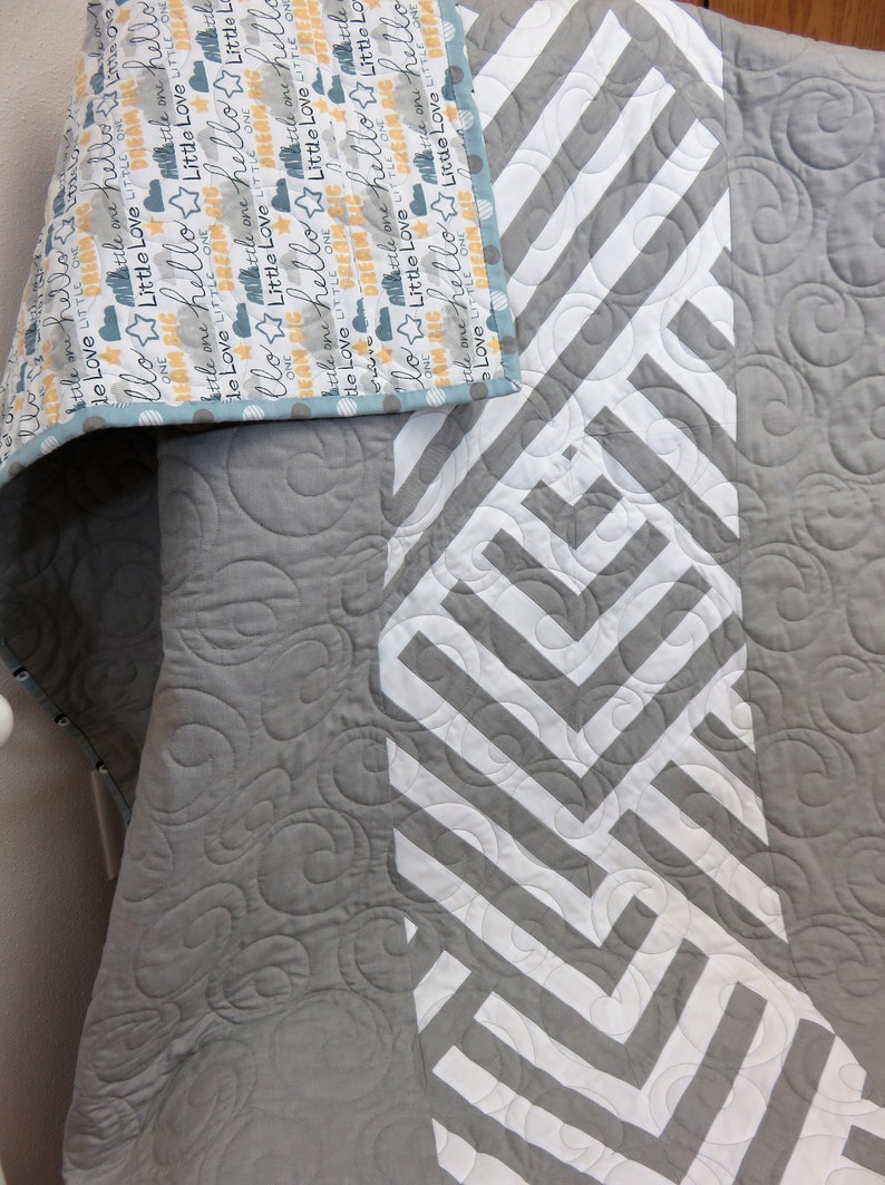 Handmade Baby Quilt for Sale Grey Baby Quilt Nursery Etsy
