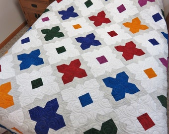 Handmade Full Size Quilt for Sale, Full Size Blanket, Double Size Quilt, Modern Quilt, Queen Size Coverlet, Quilts for Sale Handmade