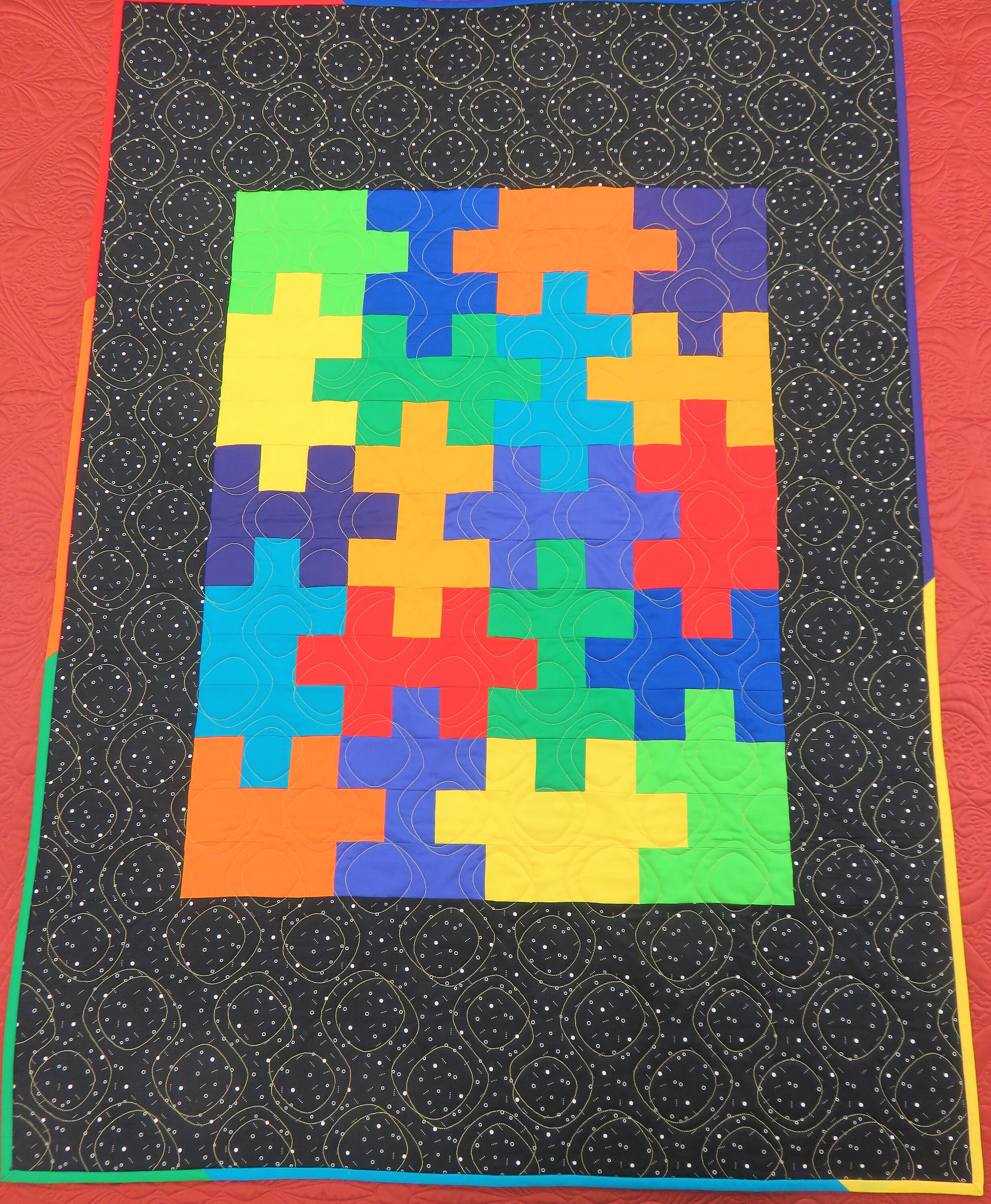 Handmade Quilt for Sale Autism Quilt Bright Quilt Puzzle Etsy
