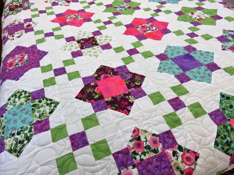 Handmade Quilt for Sale, Quilts for Sale Handmade, Queen Size Blanket, Full Size Quilt With